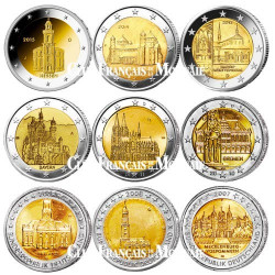  Lot des 9 x 2 Euro Allemagne Länder