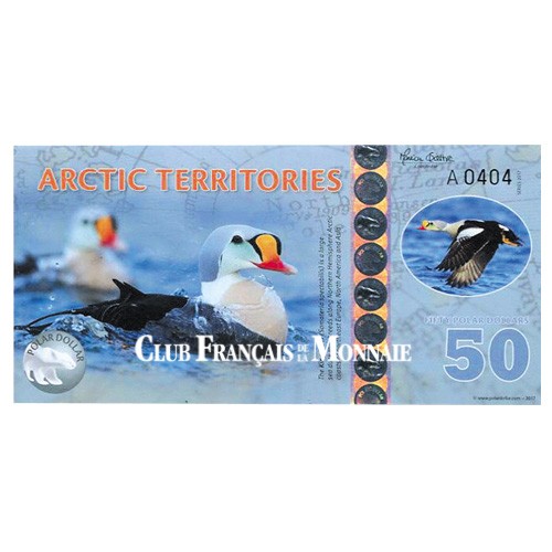 Billet de 50 Dollars Arctique 2017 - Eider à tête grise Billet de 50 Dollars Arctique 2017 - Eider à tête grise