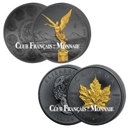 Lot des 2 monnaies Or noir BU 2016