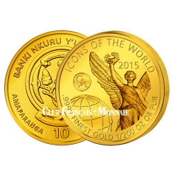 10 Francs Rwandais Or BE 2015 - Libertad