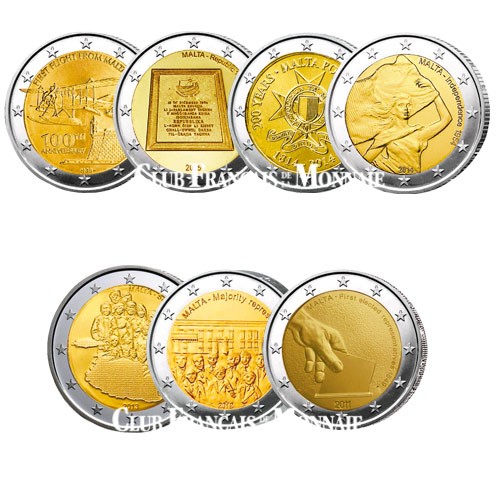 Lot des 7 x 2 Euro Malte 2011-2012