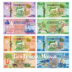 Lot de 4 billets Îles Cook 1992