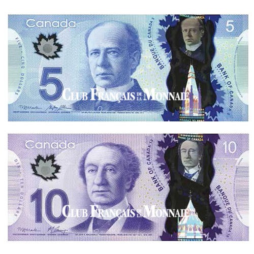 Lot de 2 billets Canada 2013