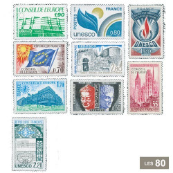 80 timbres neufs France UNESCO