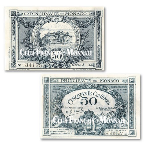 Billet 50 Centimes Monaco 1920 Billet 50 Centimes Monaco 1920