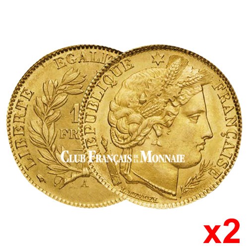 Lot de 2 pièces 10 Francs Cérès IIIème République