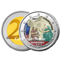 2 Euro Slovaquie 2017 colorisée - 550 ans de l’Université Istropolitana