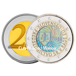 2€ Slovaquie Hologramme 2016 colorisée - Présidence de l’Union Européenne