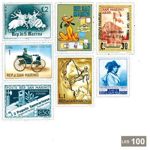 100 timbres Saint-Marin*