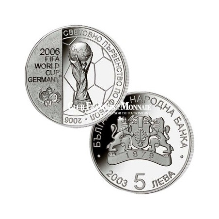 2003 - Bulgarie - 5 Lev Argent BE : Mondial du Football 2006