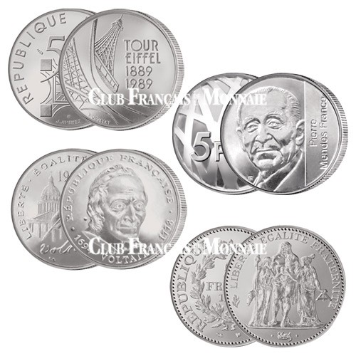 Lot de 4 pièces de Francs commémoratifs