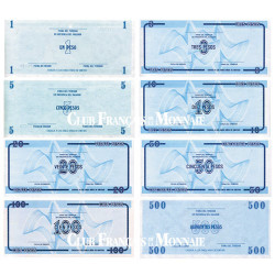 Lot de 8 billets Cuba