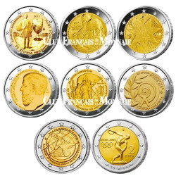 Le lot des 8 x 2 Euro Grèce 