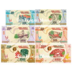 Lot de 6 billets de Madagascar 2017