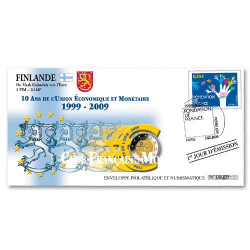 L’enveloppe “1er Jour d’émission” 2 Euro Finlande 2009 - 10 ans de l’UEM
