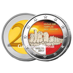 2 Euro Malte 2017 colorisée - Temples de Hagar Qim