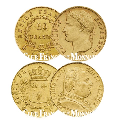 Lot des 2x20 Francs Or 1815 A Lot des 2x20 Francs Or 1815 A