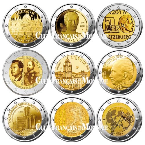 Le lot des 25 x 2 Euro commémoratives 2017 Le lot des 25 x 2 Euro commémoratives 2017