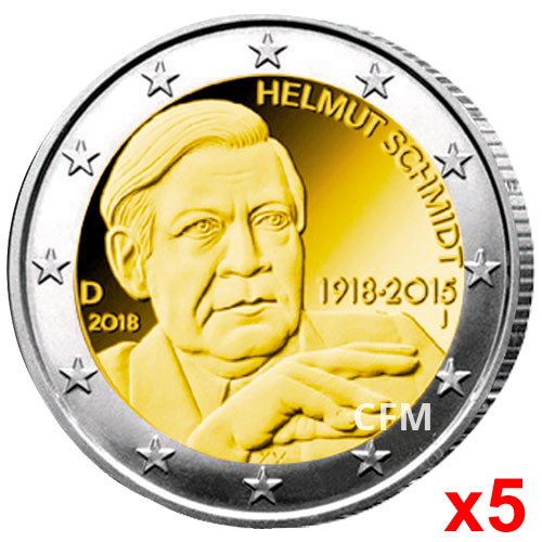 5 x 2 Euro Allemagne 2018