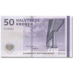 Billet 50 Couronnes Danemark - Pont et Jarre
