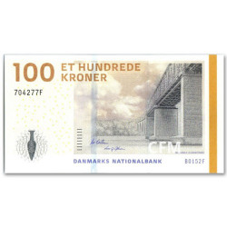 Billet 100 Couronnes Danemark - Pont et Jarre