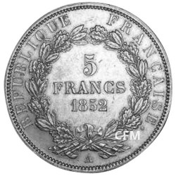 5 Francs Argent Louis-Napoléon Bonaparte 1852A