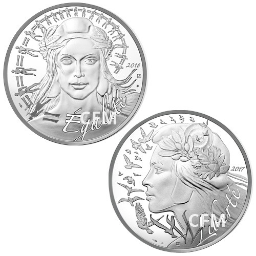 Lot 20 Euro Argent Marianne Égalité 2018 + 20 Euro Argent Marianne Liberté 2017 Lot 20 Euro Argent Marianne Égalité 2018 + 20 Euro Argent Marianne Liberté 2017