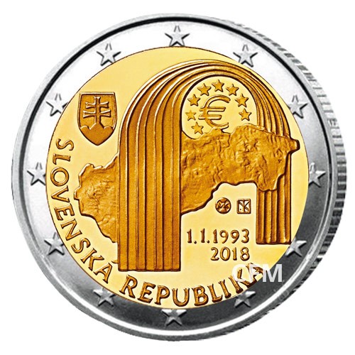 2 Euro Slovaquie 2018 - 25 ans de la République