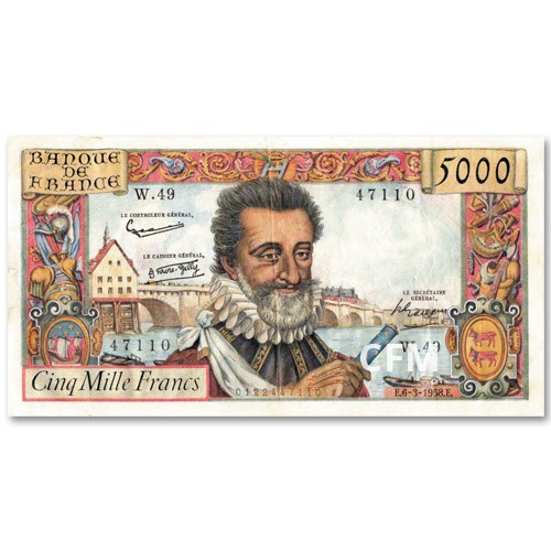 Billet 5 000 Francs Henri IV