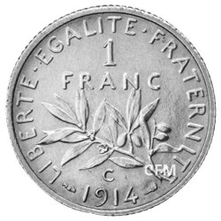 1 Franc Argent Semeuse 1914C