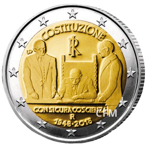 2 Euro Italie BU 2018 - 70 ans de la constitution