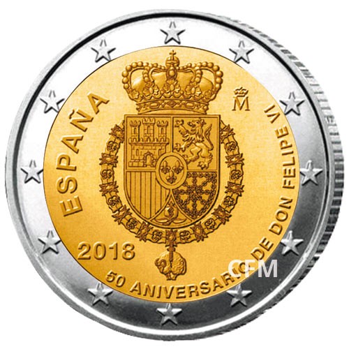 2 Euro Espagne 2018 - 50 ans de Felipe VI