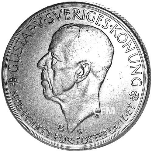 1935 - Suède - 5 Couronnes Argent Gustav V de Suède