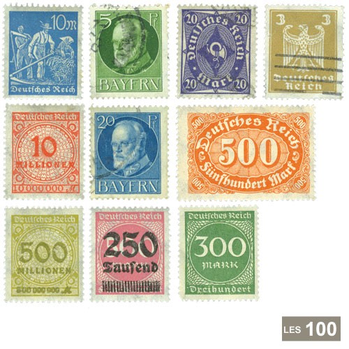 100 timbres Allemagne 1872-1932