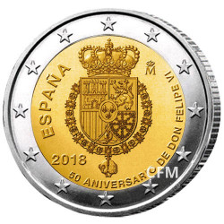 2 Euro Espagne BE 2018 - 50 ans de Felipe VI