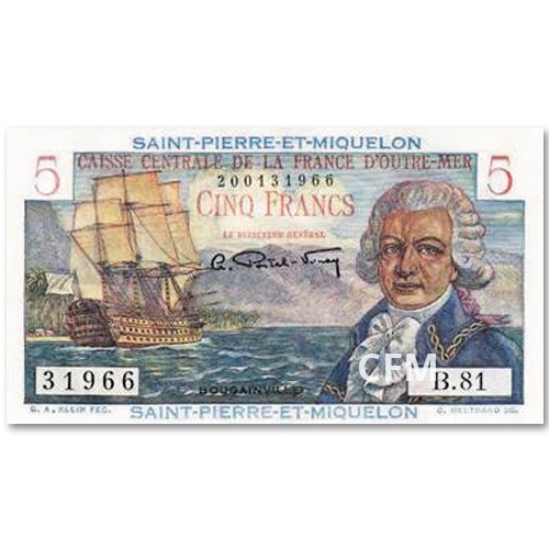 Billet 5 Francs Saint-Pierre-et-Miquelon - Bougainville
