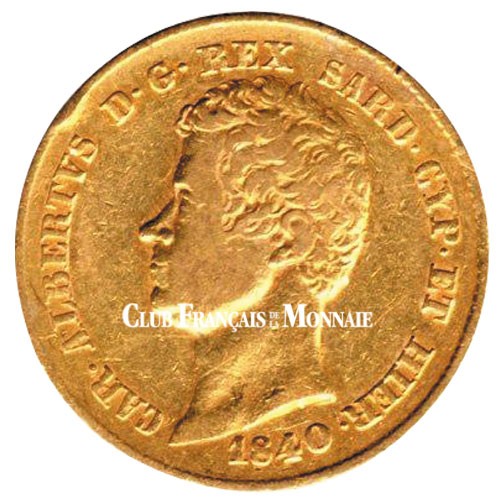 20 Lires Or Italie 1831-1849 - Charles Albert