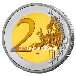 2 Euro enduite 60 ans du Traité de Rome colorisée