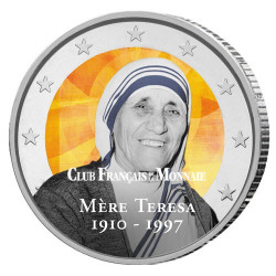 2 Euro Mère Teresa colorisée - 20 ans déjà