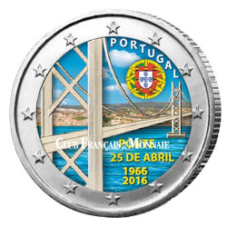 2 Euro Portugal 2016 colorisée - Pont du 25 avril