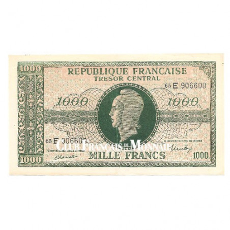 1000 Francs Marianne 1945 - Impression Anglaise