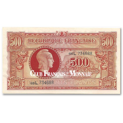 500 Francs Marianne 1945 - Impression Anglaise