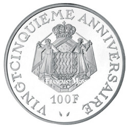 100 Francs Argent Monaco 1974 Rainier III - 25 ans de règne