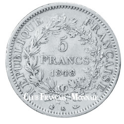 5 Francs Argent France IIème République - Hercule