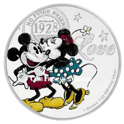 2 Dollars Argent BE 2017 colorisée - Mickey True love