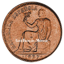 50 centimes Espagne 1937 - Monnaie Républicaine