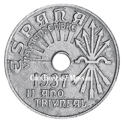 25 centimes Espagne 1937 - Monnaie Nationaliste