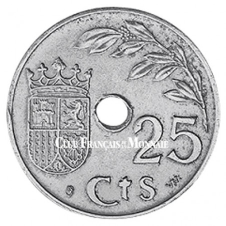 25 centimes Espagne 1937 - Monnaie Nationaliste