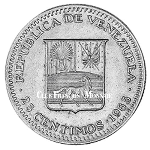 25 centimes Venezuela 1965 - Simón Bolivar