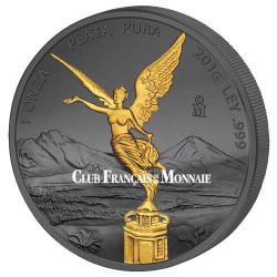1 Once Argent Mexique BU 2016 Or Noir - Libertad